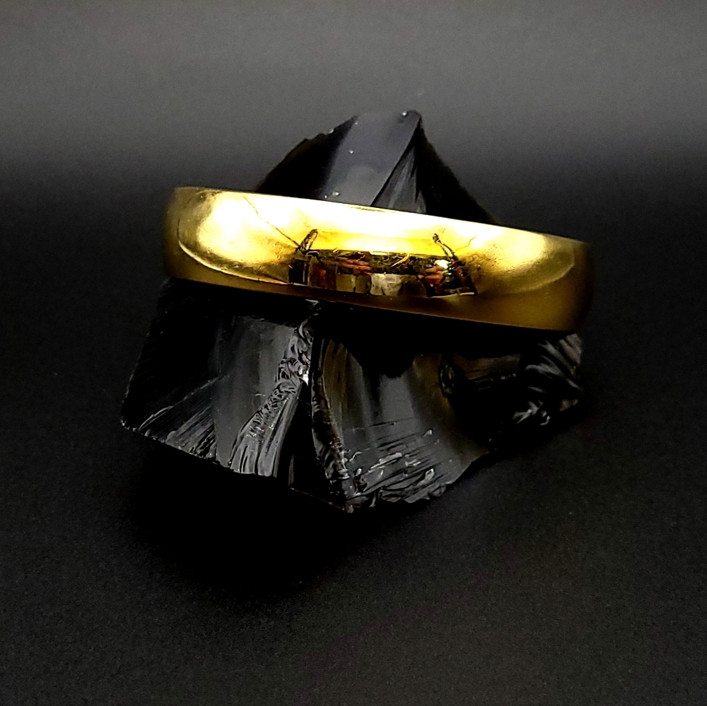 Monet Vintage 1970's Lifetime Jewelry Heavy Gold-Plated Bangle Bracelet